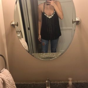 Black and silver gem/beaded tank